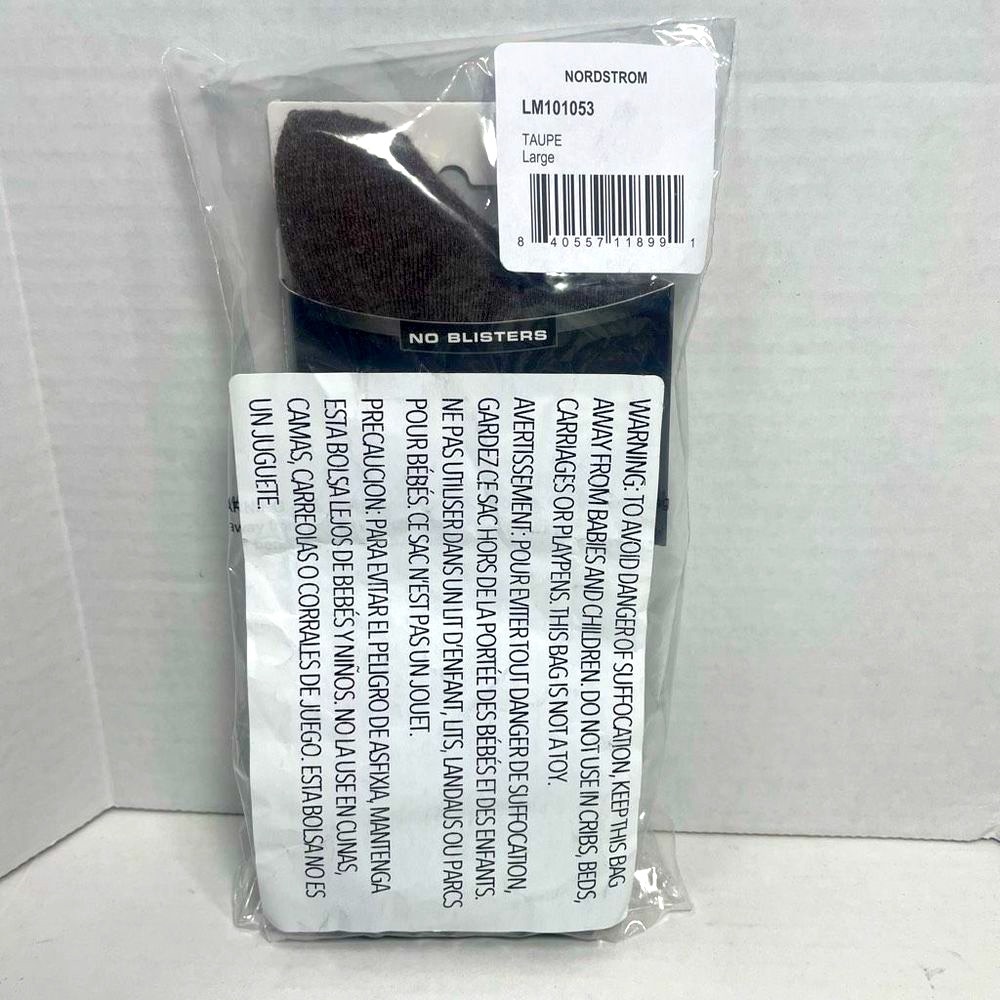 BNWT MENS FEETURES CLASSIC RIB CREW TAUPE SOCKS SIZE LARGE